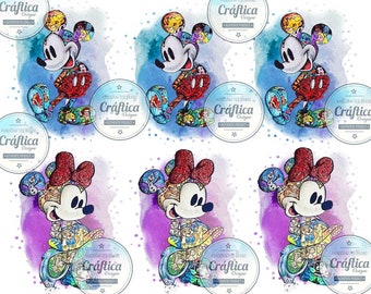 Mickey waterslide, Minnie waterslide, ready to use waterslide images, 20oz tumbler decal, 30oz waterslide tumbler decals