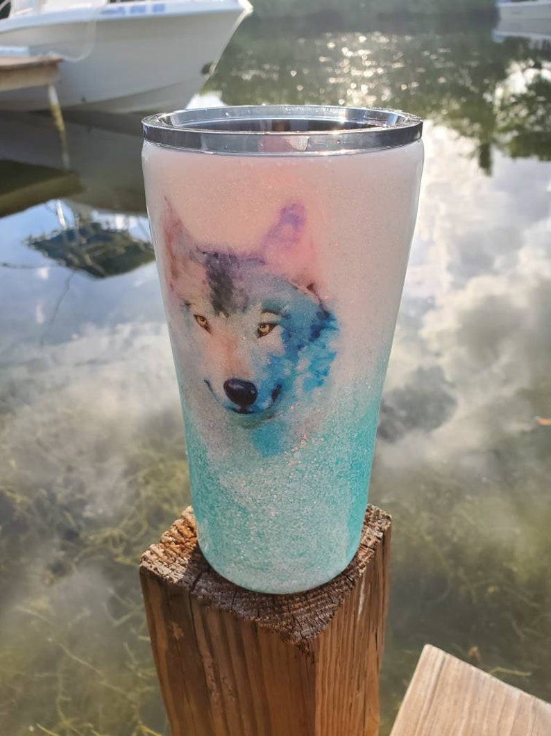 Watercolor Wolf Clear Waterslide Tumbler Decal Ready to Use Etsy