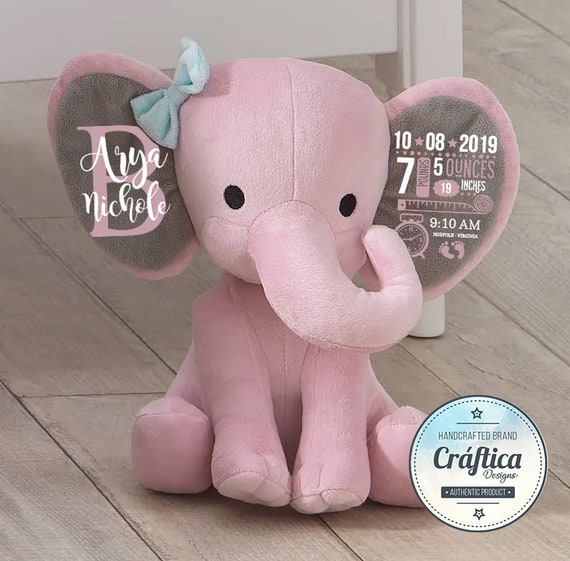 Girl Elephant Stuffed Animal Birth | Etsy