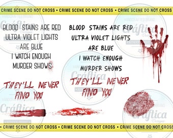 Blood stains are red ultraviolet lights are blue, Murder Show, Crime Scene, Blood Splatter, (EPS, PNG)