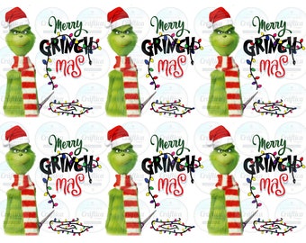 Merry Grinchmas, ready to use waterslide images, 20oz tumbler decal, 30oz waterslide tumbler decals