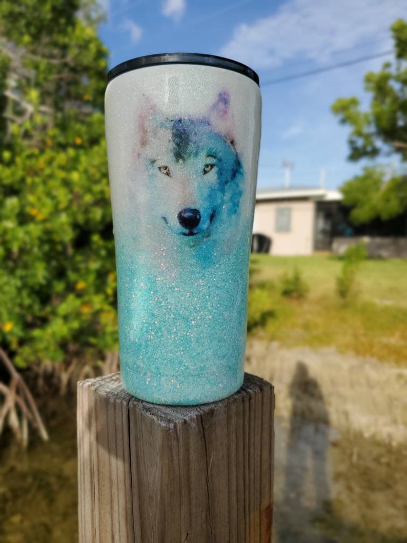 Watercolor Wolf Clear Waterslide Tumbler Decal Ready to Use Etsy