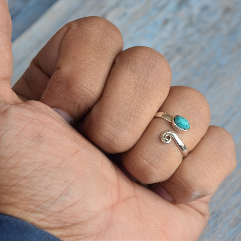 Turquoise Toe Ring 925 Sterling Silver Toe Ring Bohemian Etsy