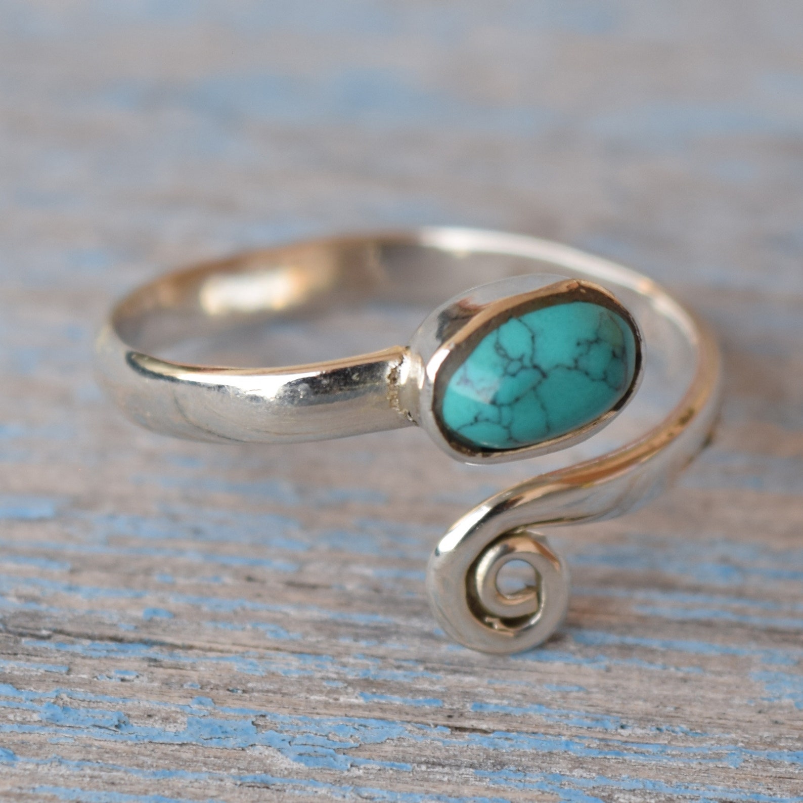Turquoise Toe Ring 925 Sterling Silver Toe Ring Bohemian Etsy