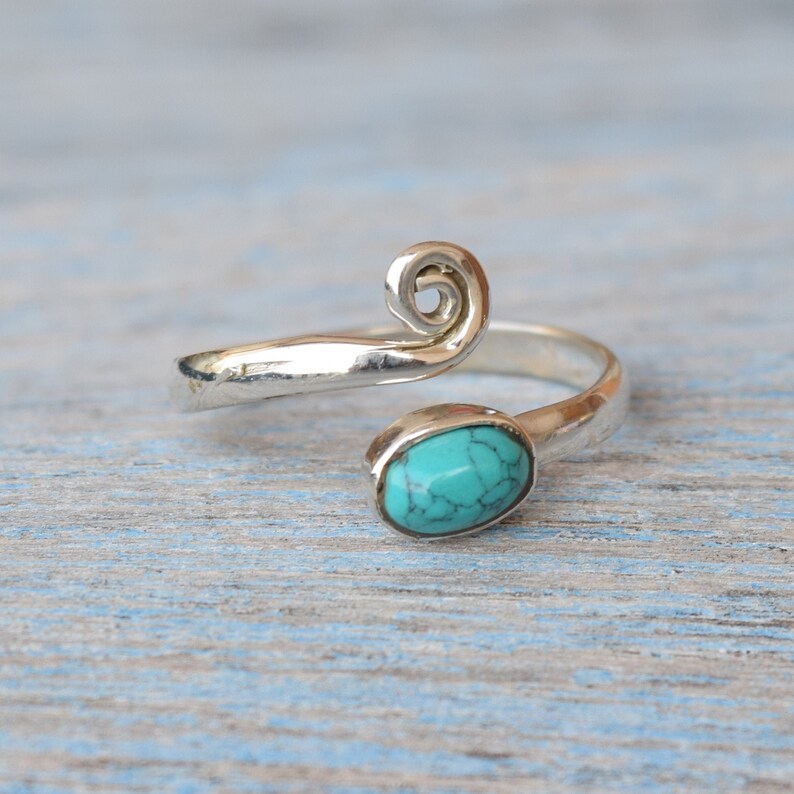 Turquoise Toe Ring 925 Sterling Silver Toe Ring Bohemian Etsy