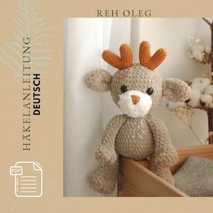 PDF file crochet pattern instructions deer Oleg Christmas Amigurumi
