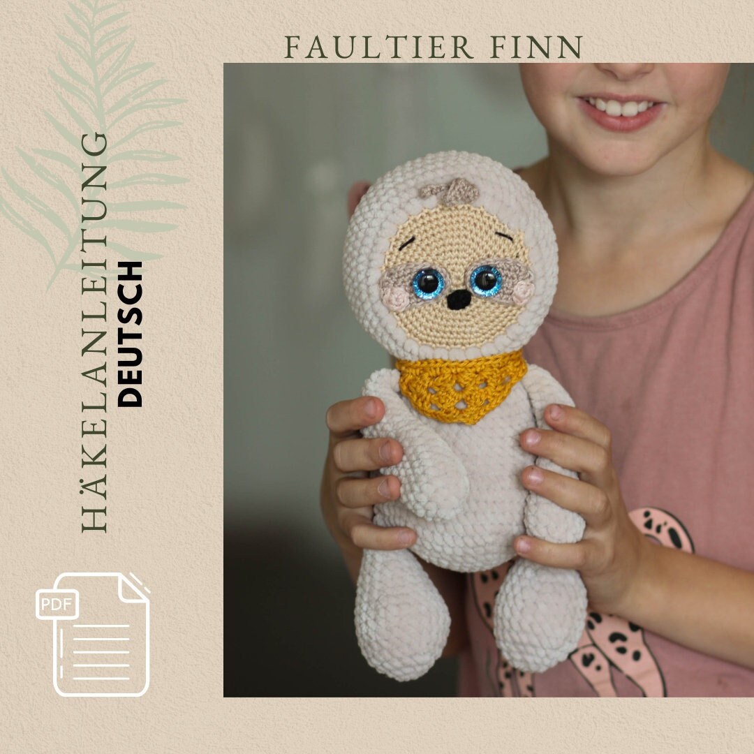 Crochet Pattern Sloth in German, Amigurumi Pattern Sloth - Etsy