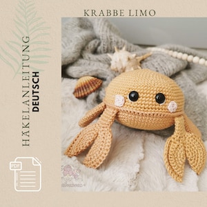 Crochet instructions crab in German, amigurumi instructions crab