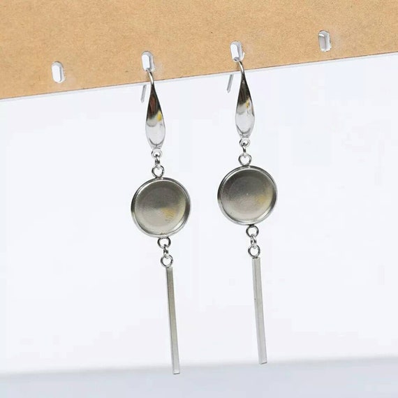 10PCS Earring Base Cabochon Settings Stainless Steel DIY Bezel Blanks Findings