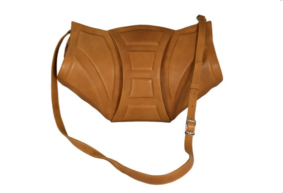 geometric leather bag