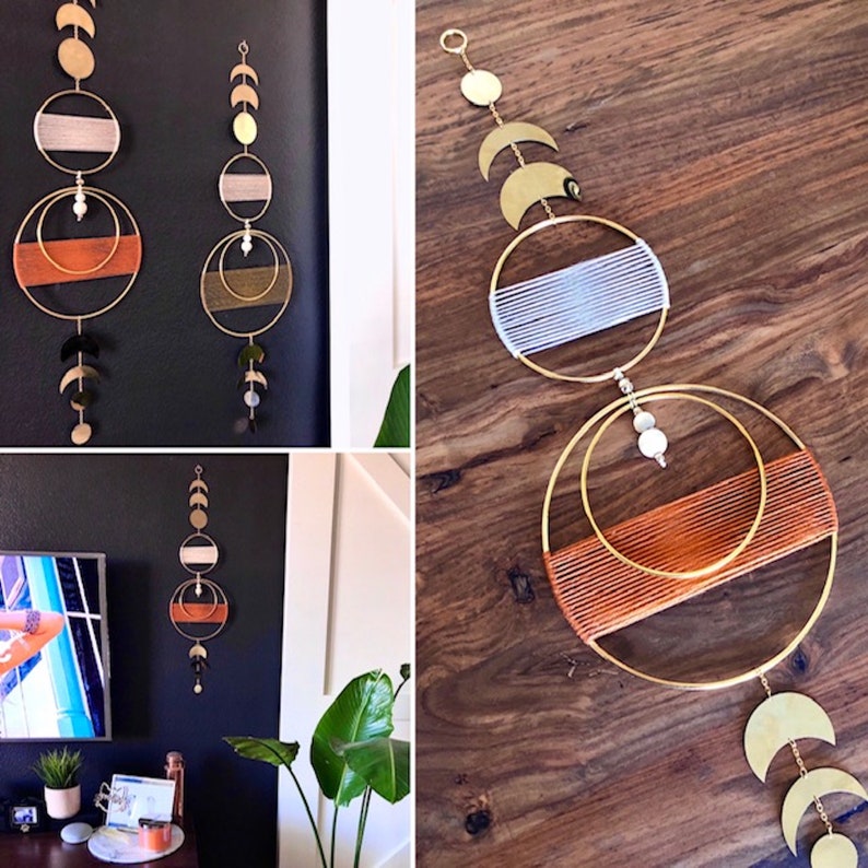 Silver Moon Phase Wall Hanging