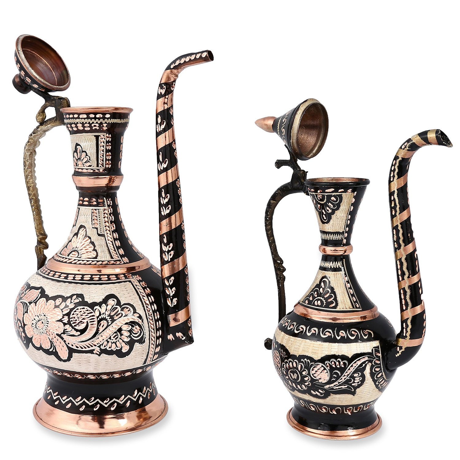 Engraved Copper Ewer Pitcher & Basin Set Hand Crafted Etsy