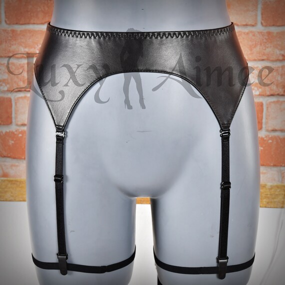 Annie / Basic Garter Belt001 / レザー ガーターベルト ランジェリー Leather Etsy