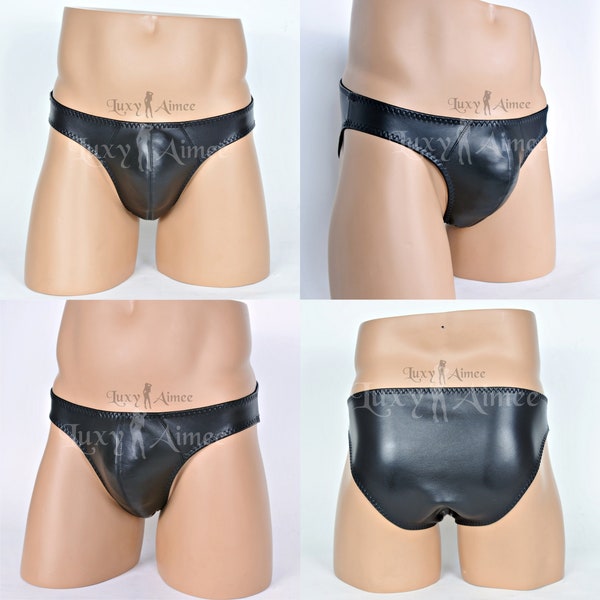 Basic Men's Brief-001 / Handmade Luxy Aimee Leather lingerie Sexy SM Femdom Mens Leather Panties Knickers Brief Fetish wear