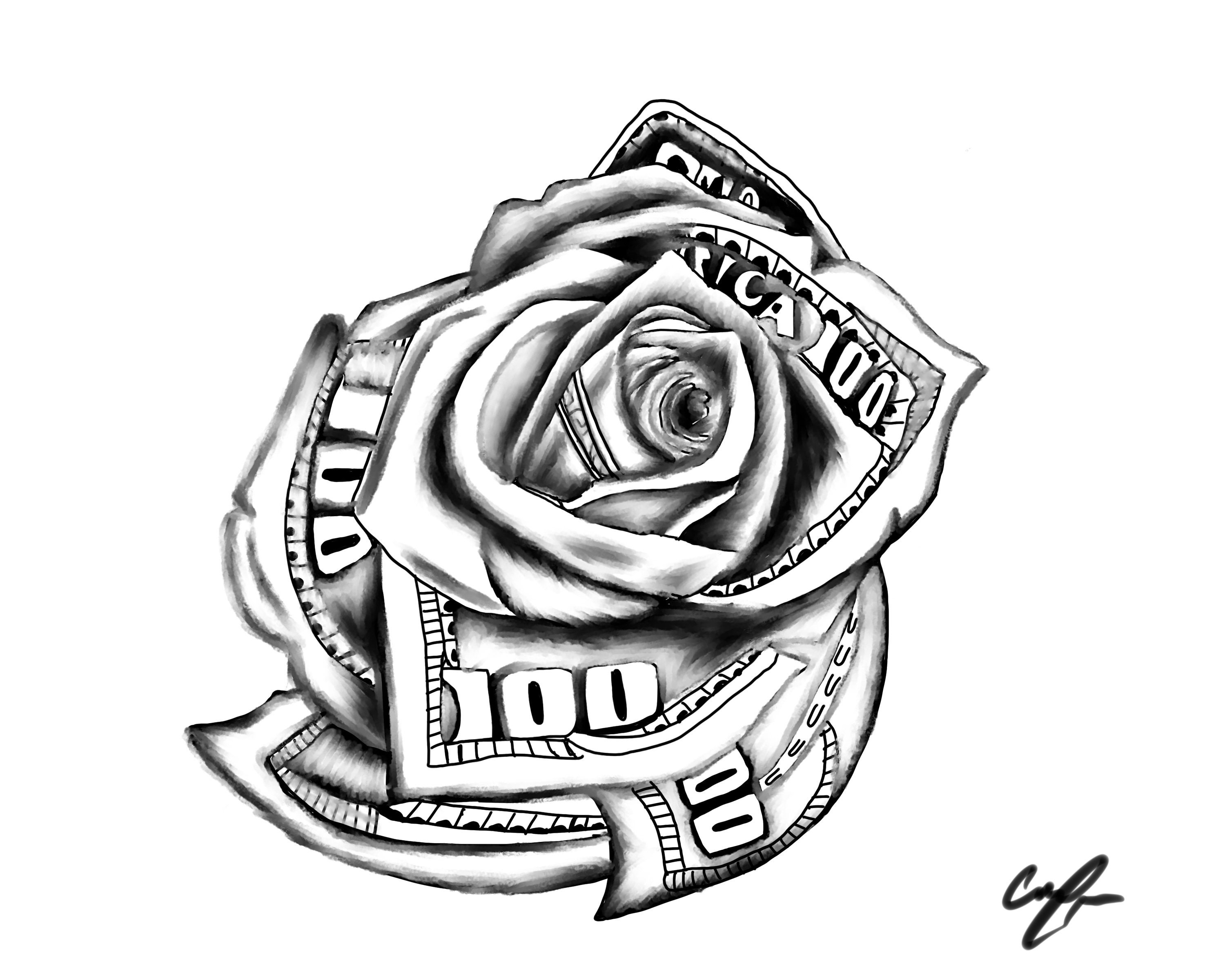 Top more than 75 money rose tattoo drawing super hot - thtantai2