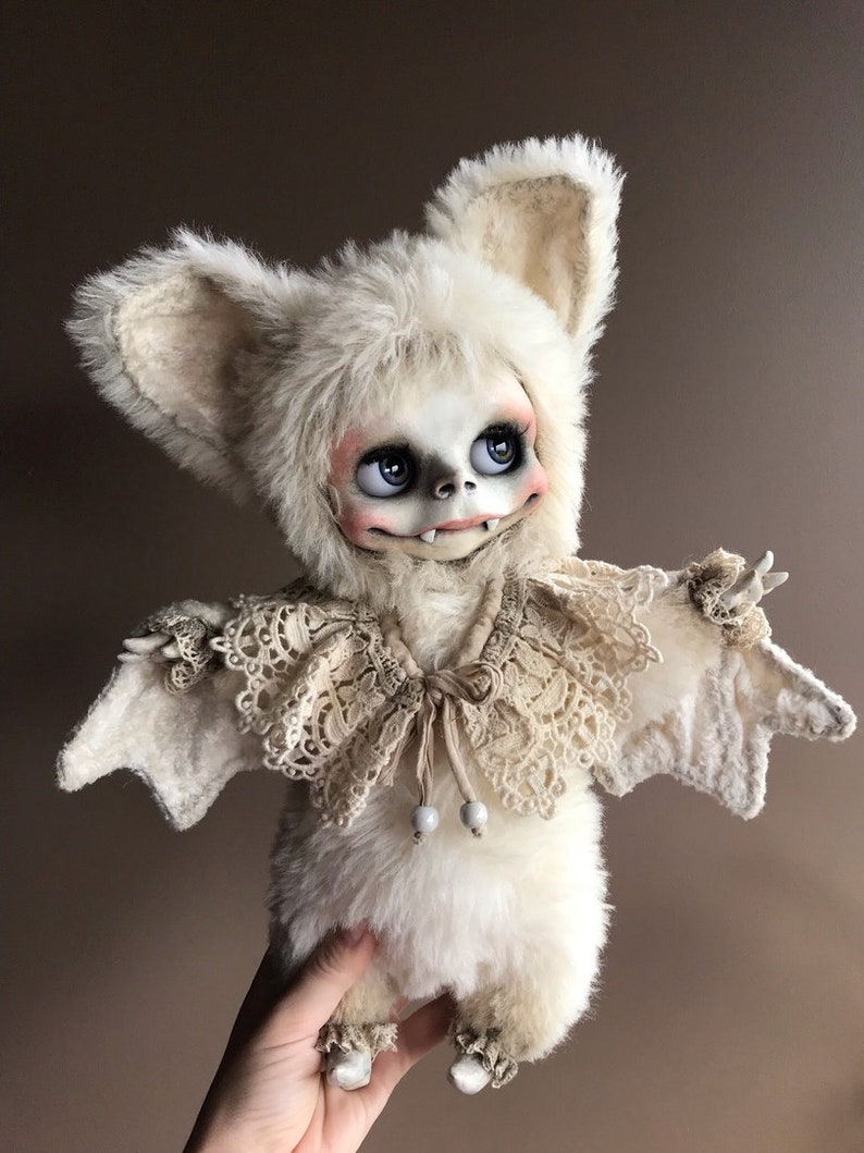 Teddyblythe Cute White Bat OOAK Custom Blythe Doll Etsy