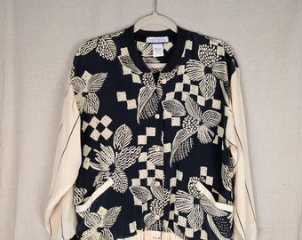 VINTAGE Shirtstrings Floral Checkered Lightweight Jacket | L