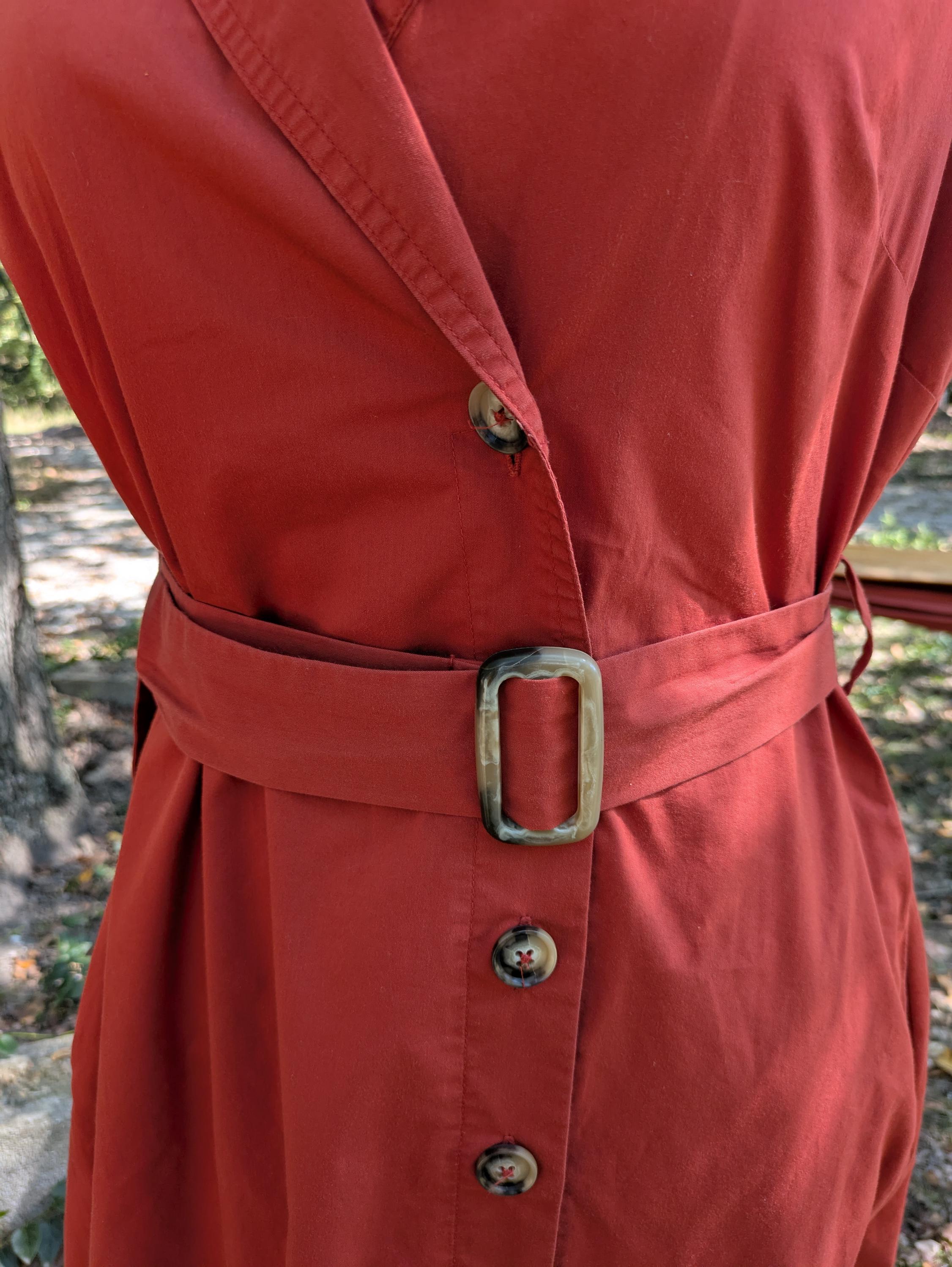 Worthington Red Ochre Button Down Dress | M - Etsy Ireland