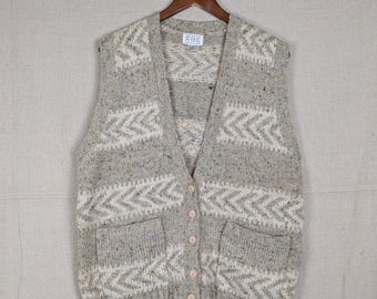 Gilet vintage in maglia di misto lana / M