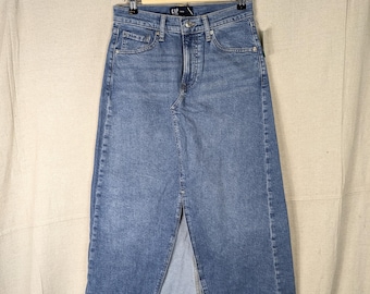 GAP Long Denim Slit Skirt NWT | 24"