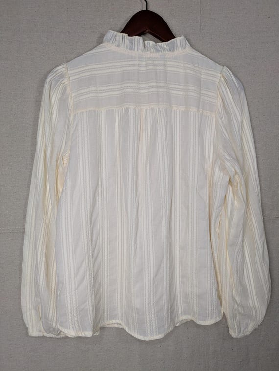 Cream Ruffle Collared Button Down Blouse | S - image 9