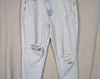 SO Denim High Waisted Acid Wash Mom Jeans | 15L