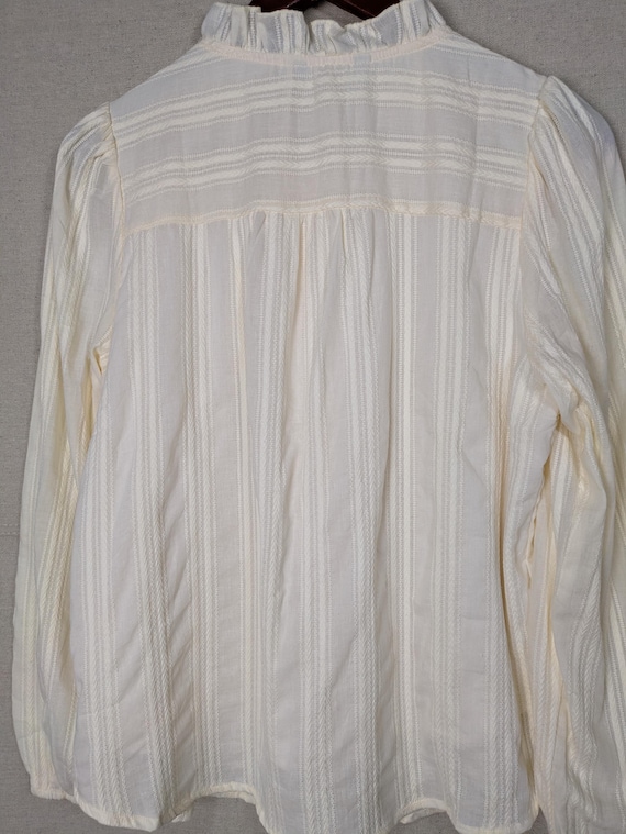 Cream Ruffle Collared Button Down Blouse | S - image 8