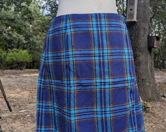 Vintage New York & Co Blue Plaid Skirt | 10