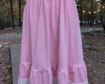 Vintage Pink Lace Slip Skirt | 11
