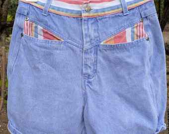 Vintage Embroidered Denim Shorts | XS