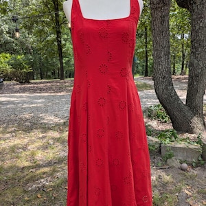 Free Assembly Red Flower Dress | S