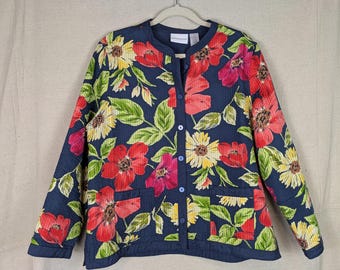 Alfred Dunner Lightweight Quilted Flower Jacket | 16
