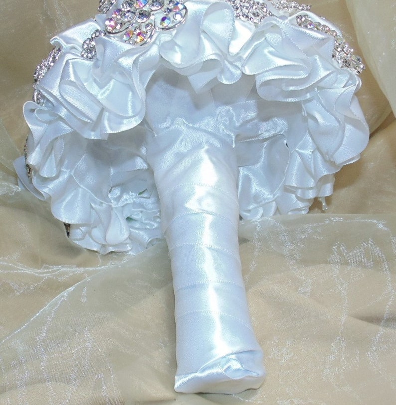 Bride Custom Made Bridesmaid Stephanotis Fuchsia Pink Delicate Wedding Bouquet Rose Rhinestone