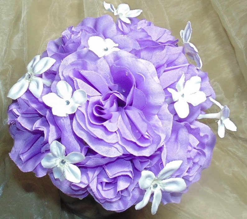 Bride Custom Made Bridesmaid Stephanotis Fuchsia Pink Delicate Wedding Bouquet Rose Rhinestone