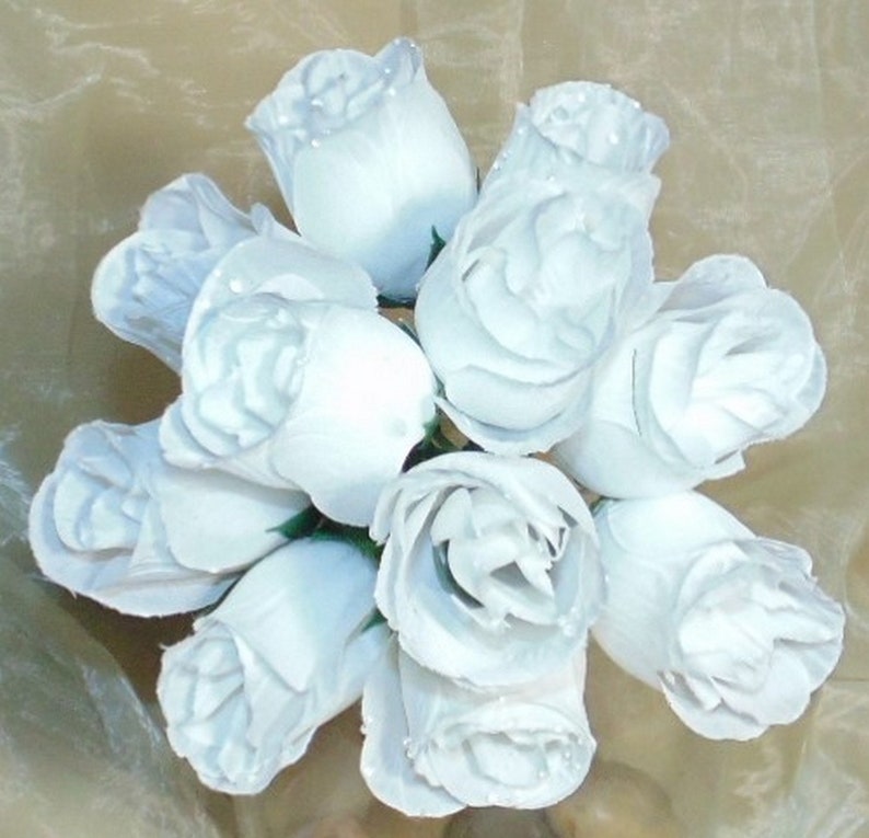 Radiant Wedding Bouquet Rosebud Custom Made Bridesmaid Bride White