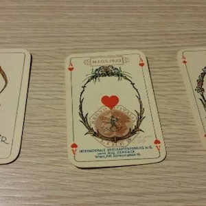 Mazzo completo Carte da gioco viennesi per Whist,1923,  in stile Jugendstil, marca Spielkarten-Fabrick con custodia