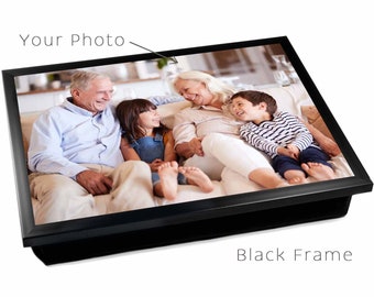 PERSONALISED LAP TRAYS: Customise With Your Own Photo, High Quality Bean Bag Cushion Dinner Tray, Laptop Lap Desk