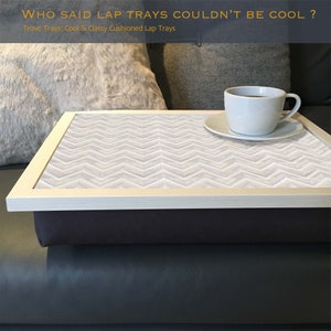 HERRINGBONE MARBLE Lap Trays: High Quality Bean Bag, Breakfast in Bed, TV Dinner Tray, Laptop Cushion Tray Desk image 6