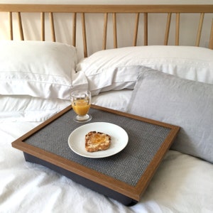 LINEN 72 Wood Lap TRAY: High Quality Bean Bag Cushion, Breakfast in Bed, TV Dinner, Laptop, Pillow Tray Table Desk image 8