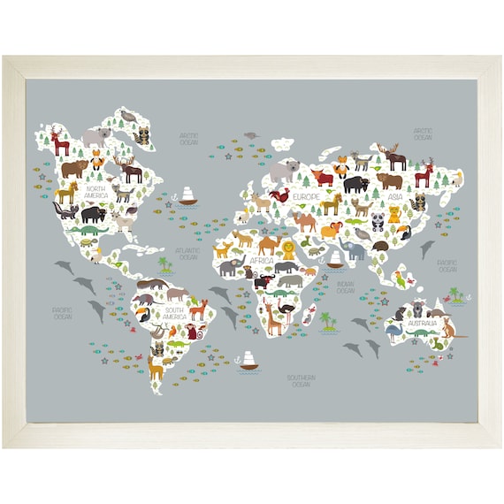 World Map Blue Lap Tray Desk Children S Kids Quality Bean Etsy