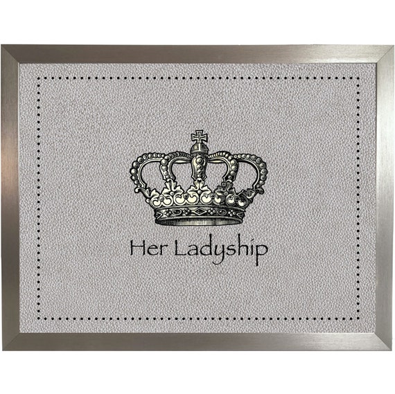 Personalisiertes Tablett „Ihre Ladyschaft / Seine Lordschaft“ – Kissen & Laptop-Tablett, Holz, Rund, Geschenk