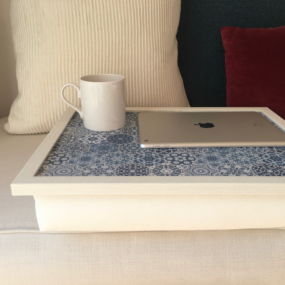 INDIGO Lap Tray Desk With Bean Bag Pillow Cushion Quality Etsy