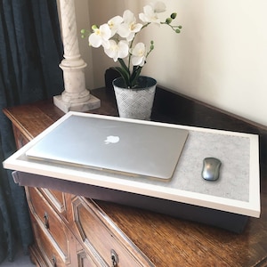 LARGE Marble Mosaic Lap Tray Desk: High Quality Laptop Bean Bag Cushion Tray, Breakfast in Bed, TV Dinner MarbMosaic Cream LRG