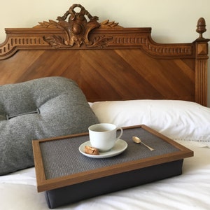 LINEN 72 Wood Lap TRAY: High Quality Bean Bag Cushion, Breakfast in Bed, TV Dinner, Laptop, Pillow Tray Table Desk image 7