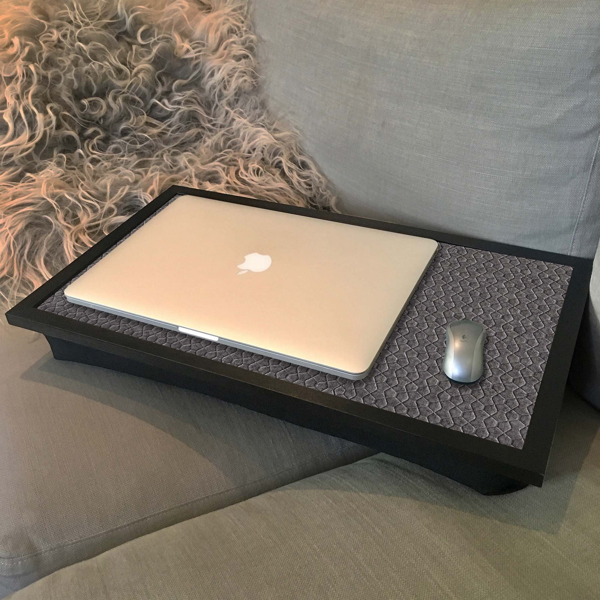 Terra Strata Grey Black LARGE Laptop Lap Tray Desk Laptop Bean