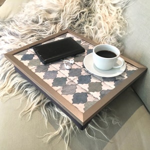 MOORISH Lap Tray Desk with Bean Bag Pillow Cushion: High Quality Cushioned Padded, Laptop, Breakfast in Bed, TV Dinner Tray Table