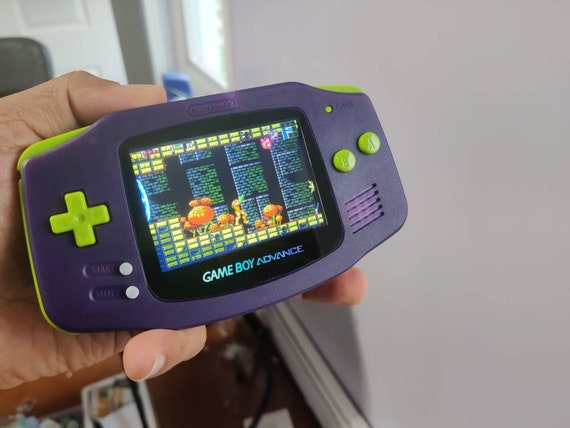 Gameboy Advance Purple With Lime Green Buttons IPS V2 MOD 10 - Etsy