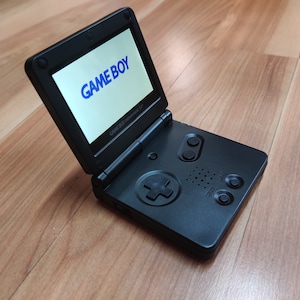 Gameboy Advance SP Solid Black Color AGS IPS Screen Mod with 10 Level Bright Adjustment