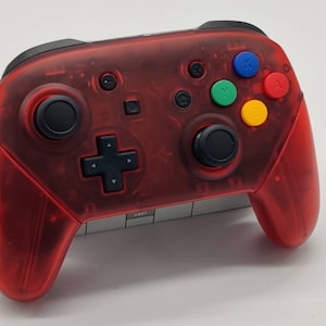 Anpassat tema för Nintendo Switch Pro-kontroll N64 med vattenmelonfärg och blandade knappar