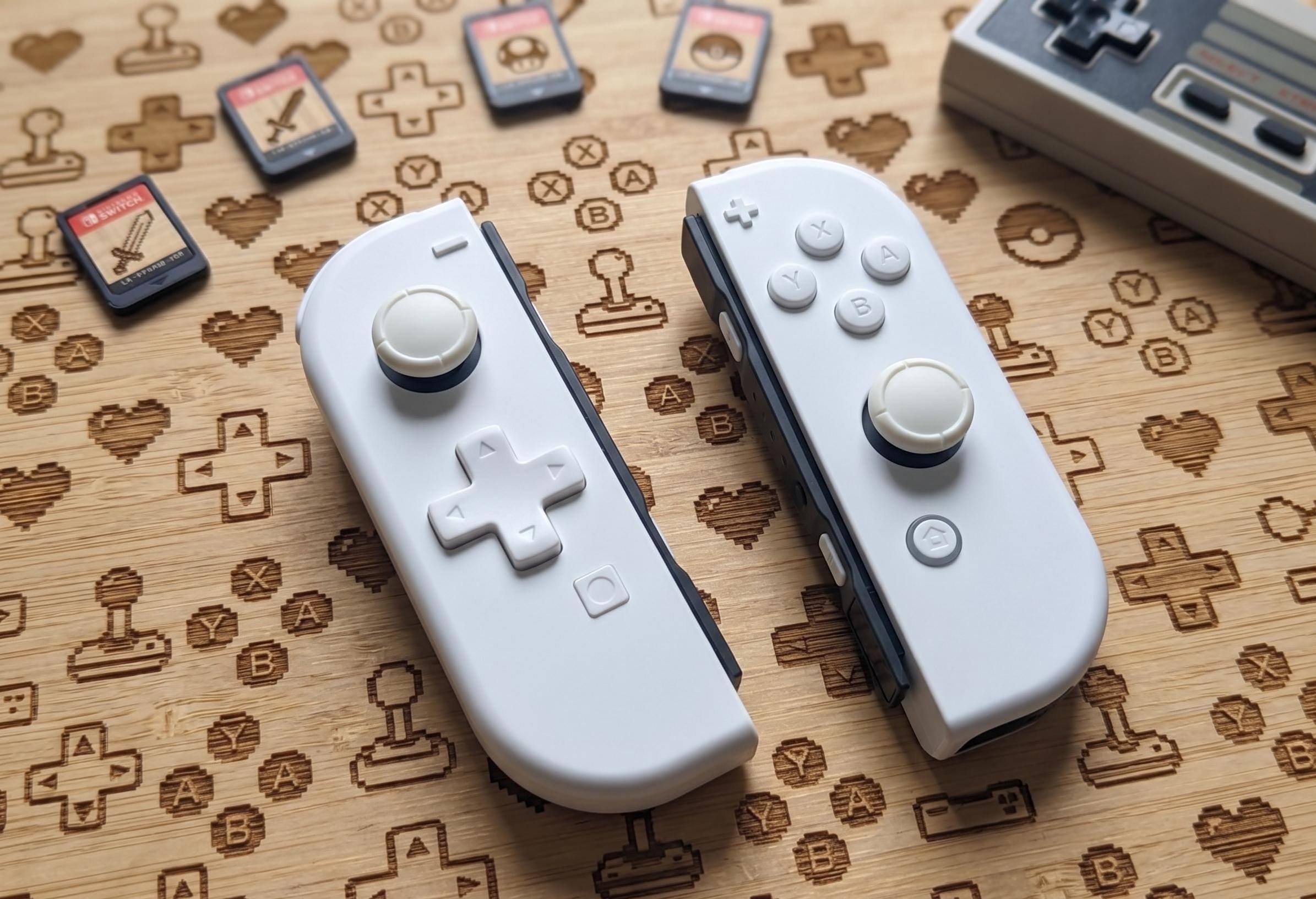 Custom Nintendo Switch White Dpad Shell With White Buttons Joycon